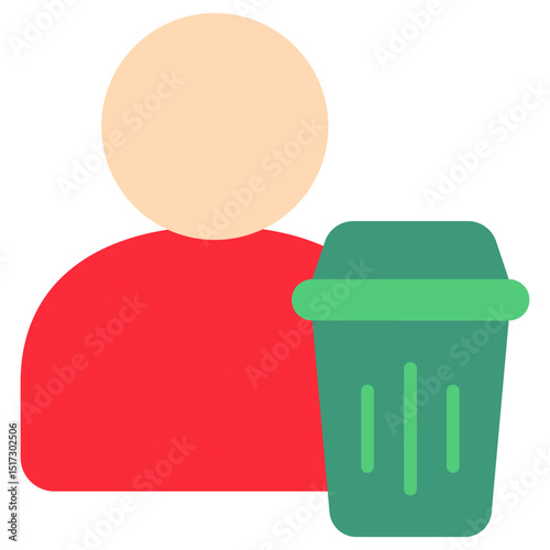 Delete User flat color, mini illustration icon. use for modern concept, print, UI, UX kit, web and app development. Vector related to account management, ecommerce, banking and finance.