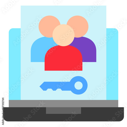 Member Role flat color, mini illustration icon. use for modern concept, print, UI, UX kit, web and app development. Vector related to account management, ecommerce, banking and finance.