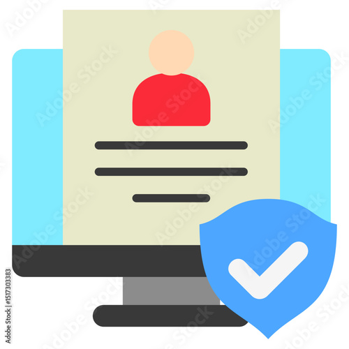 Personal Data flat color, mini illustration icon. use for modern concept, print, UI, UX kit, web and app development. Vector related to account management, ecommerce, banking and finance.