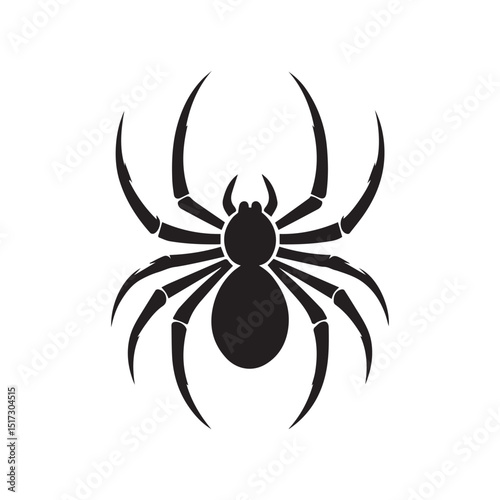 spider silhouette, editable vector image