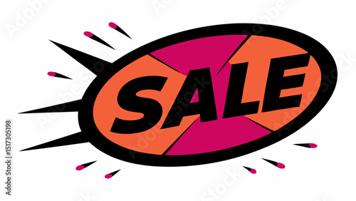 Comic Ovals The word SALE enclosed within oval shapes that appear to stretch and expand outward giving a sense of rapid motion and urgency.