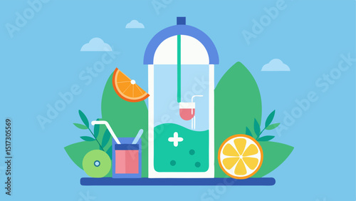 Hydration Station A hydration station with refreshing water infused with fruits and herbs promoting wellness and recovery for patients waiting for their sessions.