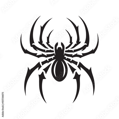 spider silhouette, editable vector image
