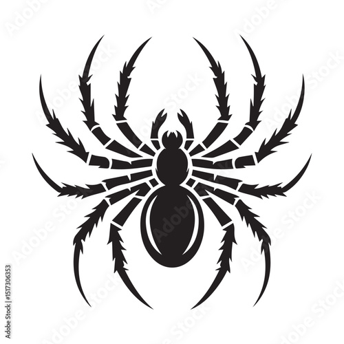 spider silhouette, editable vector image