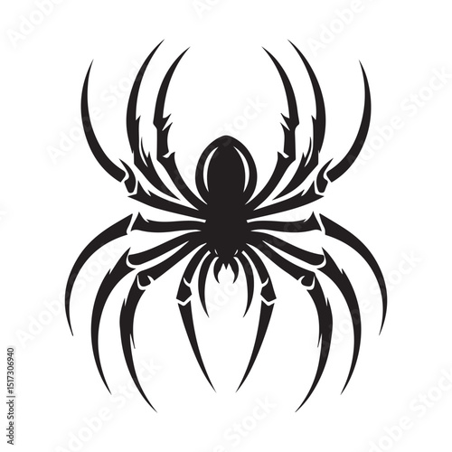 spider silhouette, editable vector image