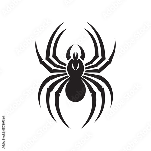 spider silhouette, editable vector image