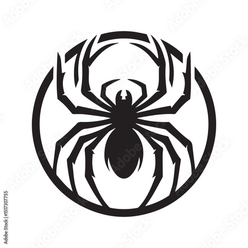 spider silhouette, editable vector image