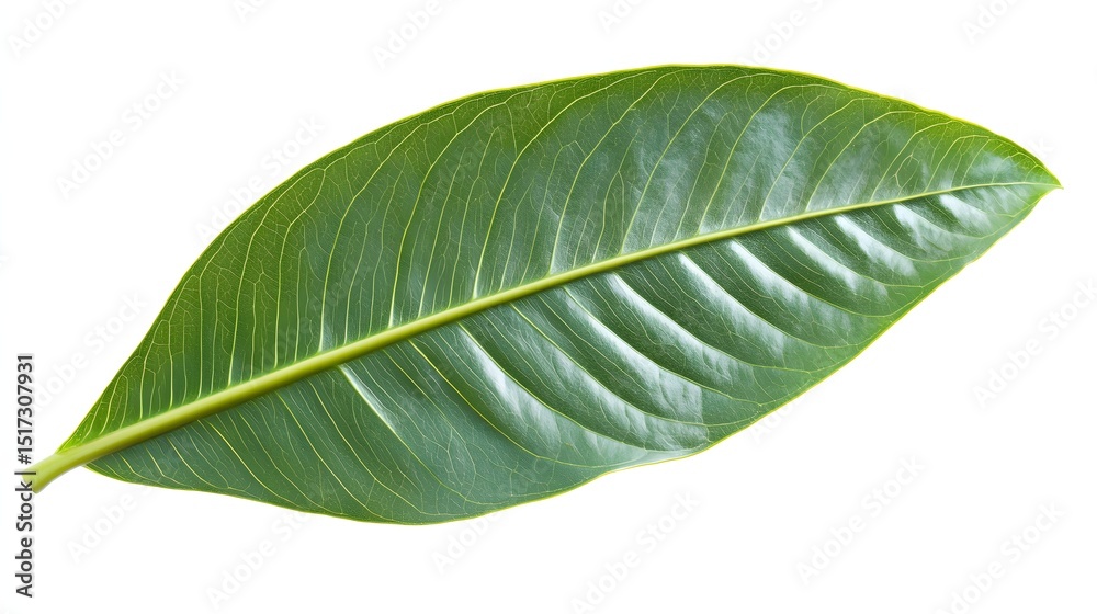 Fototapeta premium Close-up view of a vibrant green leaf.
