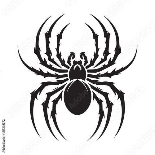 spider silhouette, editable vector image