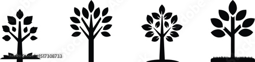 Vector Illustration of a Fruit Tree – Colorful, Detailed, Nature Art

