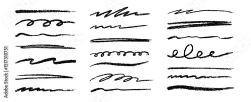 Line brush doodle stroke pencil pen sketch vector texture. Handwritten marker paint chalk paper cross, grunge draw emphasis. Scribble crayon pencil stroke doodle underline shape. Vector illustration