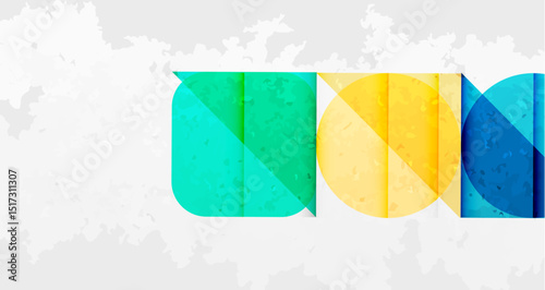 Colorful text spells UXUI. Gradient shades present teal, yellow, blue hues. Background features soft white texture. Simple design.