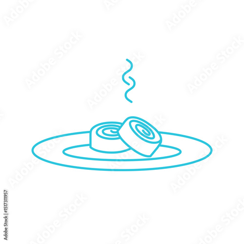 Homemade Rolled Dumplings icon. Isolated on white. From blue icon set.