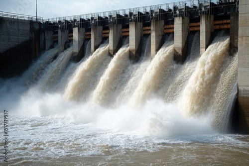 water flowing over the dam