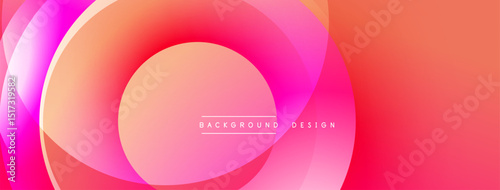 Abstract pink background. Overlapping circles create dynamic visual effect. Modern design suitable for banners, presentations.