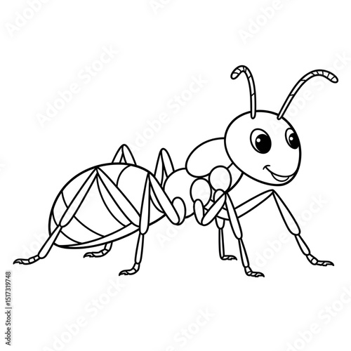 ant cartoon coloring page line art