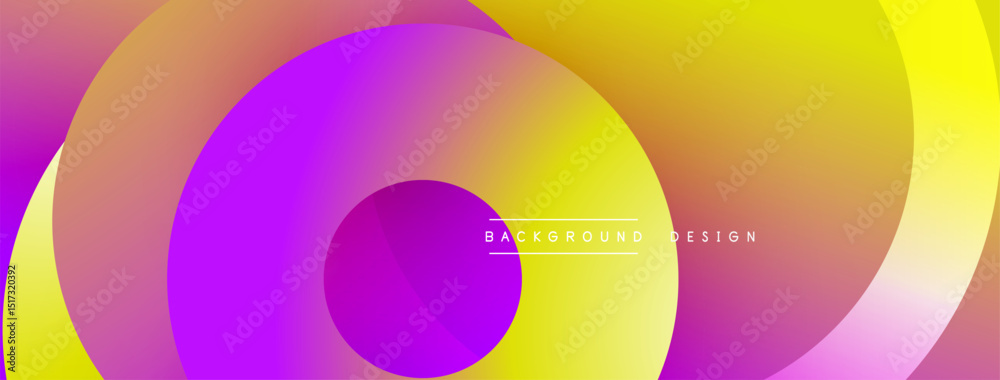 Obraz premium Abstract vibrant circles overlap, creating dynamic colorful gradients. Modern design elements suggest fluidity, energy, innovation.