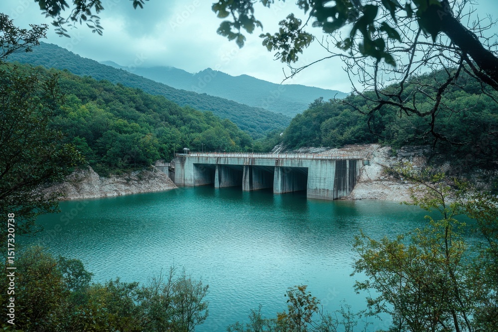 Fototapeta premium dam on the lake