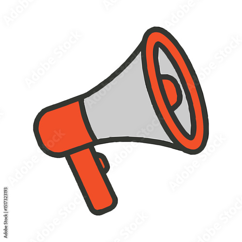 Red and Grey Megaphone Icon Announce & Broadcast Art & Illustration