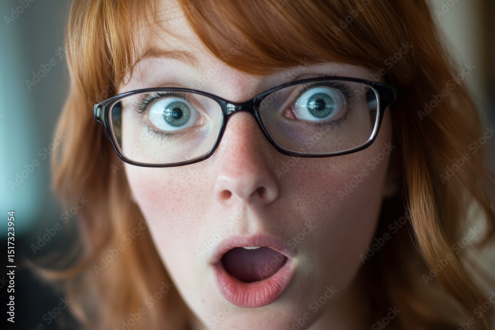 surprised woman with glasses surprised woman with glasses