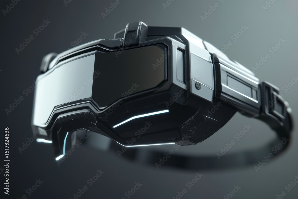 Naklejka premium black VR device floating