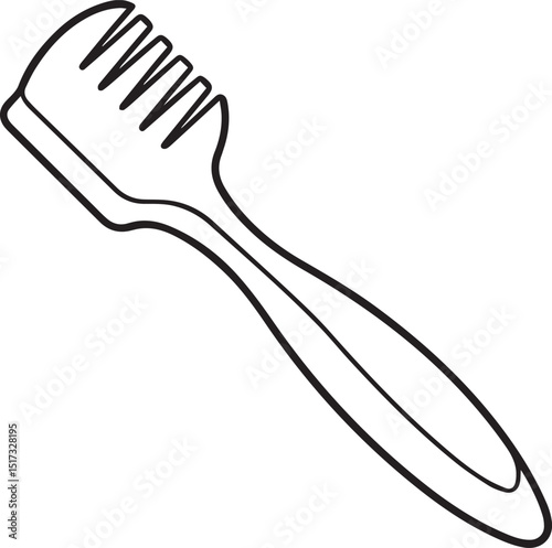 toothbrush outline vector illustration, line art