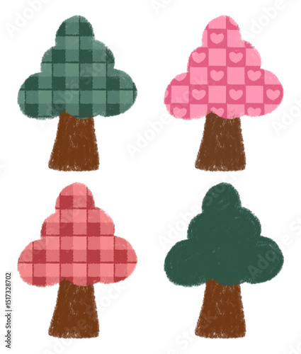 Tree nature plant illustration picture set