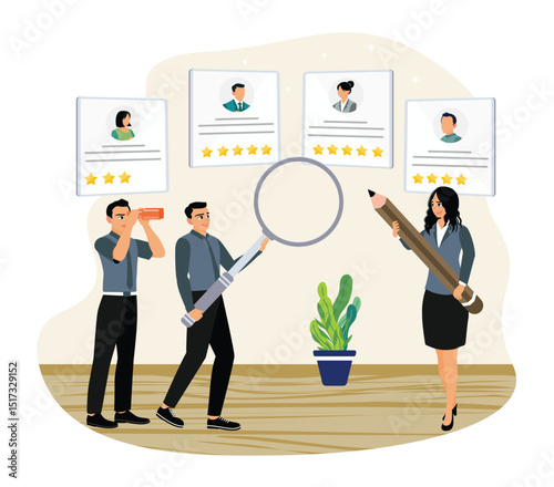 The recruitment process to select candidates who are suitable for the job position.