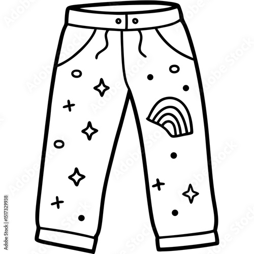 Harajuku Rainbow Doodle Pants