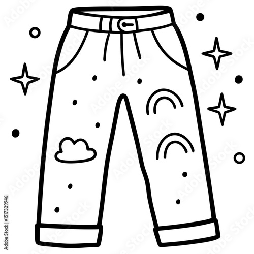 Harajuku Rainbow Doodle Pants