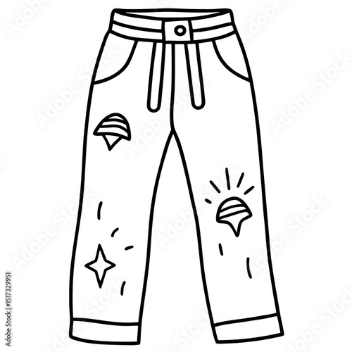 Harajuku Rainbow Doodle Pants