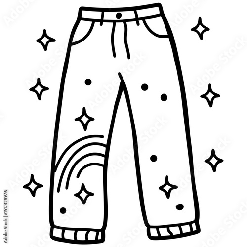 Harajuku Rainbow Doodle Pants