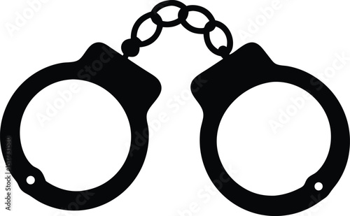 handcuffs crime silhouette vector