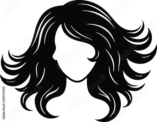 woman hair vector icon