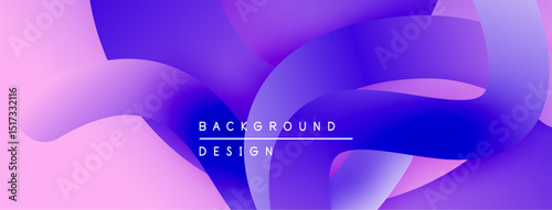 Abstract fluid shapes, vibrant purple hues blend into pink. Modern design evokes movement, energy, visual appeal.