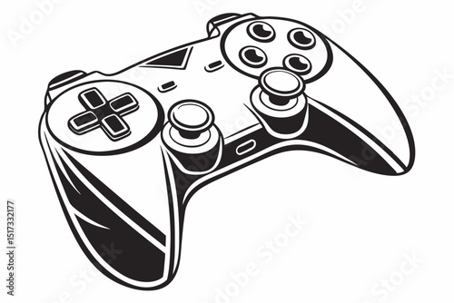 gamepad sihouette black vector
