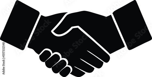 handshake silhouette vector icon