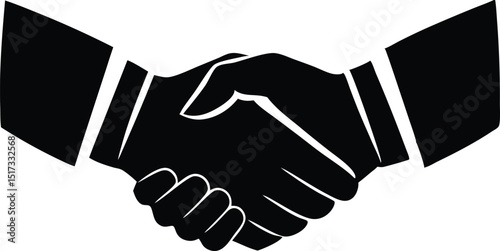 handshake silhouette vector