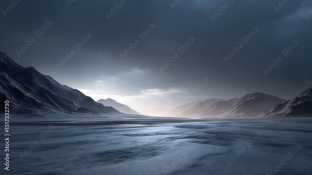 Fototapeta premium Frozen Mountain Valley Landscape
