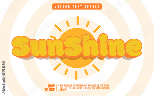 Editable sunshine summer text effect