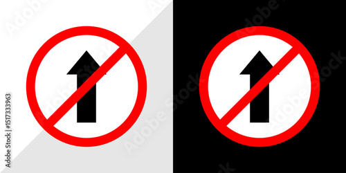 Free Download No Straight Ahead Road Sign Graphics & Illustrations - GFXLoad