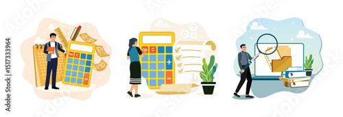 An accountant calculates cost estimates and budgets company's finances and create finance report.