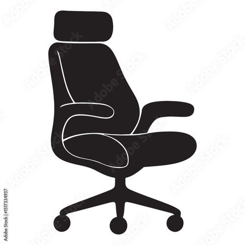 Rolling Chair Black Vector Art