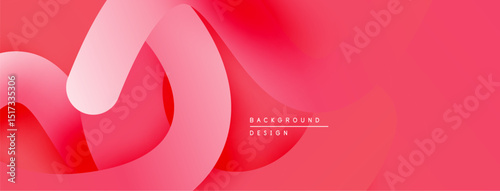 Abstract red design. Smooth flowing shapes create dynamic visual effect. Gradient shades add depth, modern aesthetic.