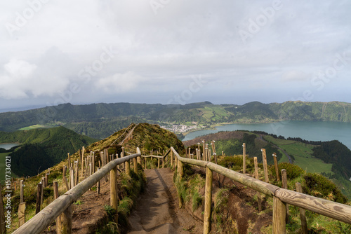 Panoramic Mountain Lake View photo