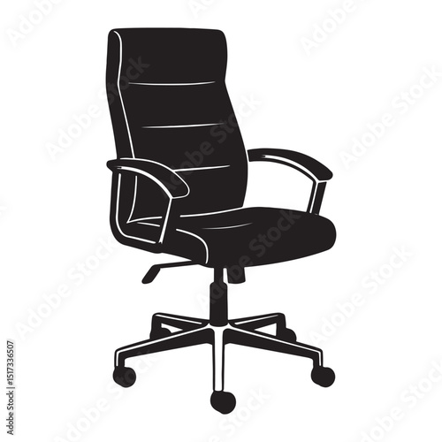 Rolling Chair Black Vector Art