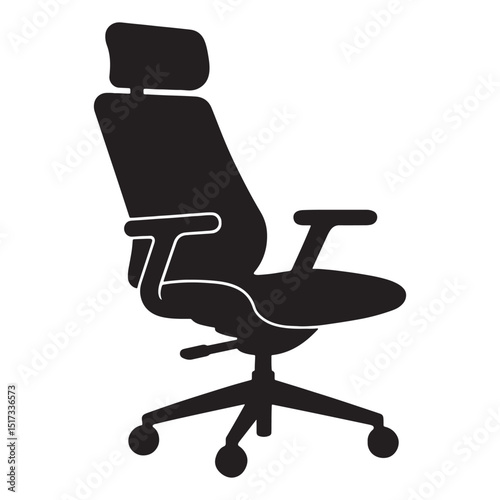 Rolling Chair Black Vector Art
