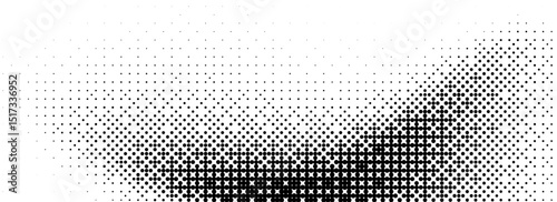 Pixel bitmap texture. Black dither pattern wallpaper. Abstract glitch gradient pattern. 8 bit video game background. Wide raster screen backdrop. Vector halftone pixelated overlay cover