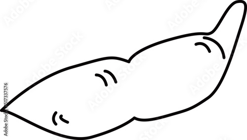 シンプルですっきりした枝豆の線画