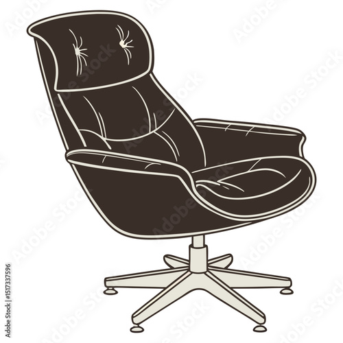 Rolling Chair Black Vector Art